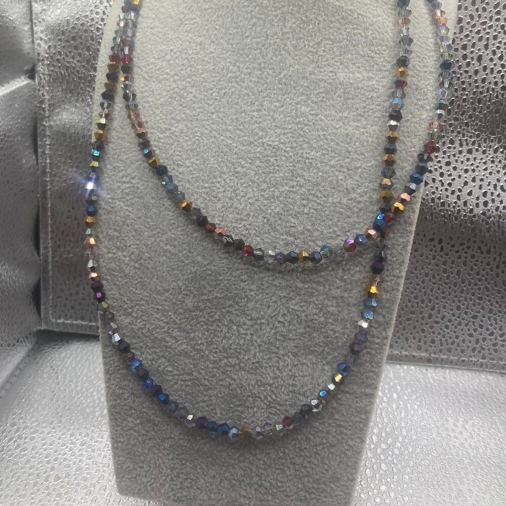 Handmand Glass Multi Diamond Shaped Love Bead Necklace